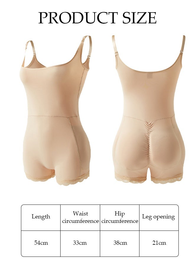 DUNISO Women's Bodysuit Shapewear，Tighten Waist Abdomen Buttocks Lift Bodysuit，Lightweight Breathable U-Neck Sleeveless Slimming Jumpsuit with Adjustable Shoulder Strap，Suitable for Daily Life and Exercise, M - Image 2