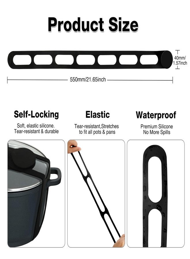 FAILUN 2PCS Silicone Lid Latch for Pots - Universal Lid Latch Strap for Crockpot, Crock Pot Lid Strap, Crockpot Locking Lid, Slow Cooker Lid Lock, Silicone Travel Latch for Casserole Dishes and Pans - Image 3