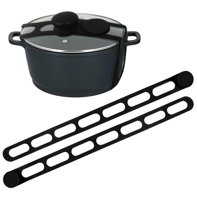 FAILUN 2PCS Silicone Lid Latch for Pots - Universal Lid Latch Strap for Crockpot, Crock Pot Lid Strap, Crockpot Locking Lid, Slow Cooker Lid Lock, Silicone Travel Latch for Casserole Dishes and Pans - Image 1