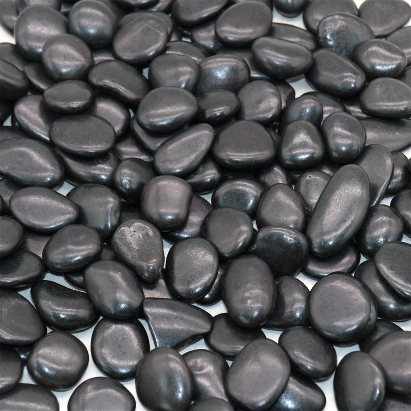 Premium Pebbles Black Rocks for Plants. Polished Decorative Pebbles. 1/2 to 1 Inch 10 lbs. for Garden, Landscaping, Succulents, pots (SM (0.5 to 1 Inch), -Polished, 10) - Image 1
