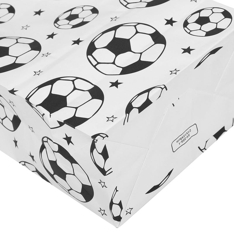 24 Kraft Paper Soccer Party Bags with Handles Small Sports Favor Bags for Birthday Football Event - Image 4