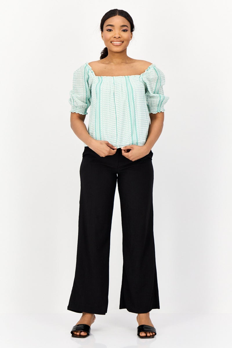 ONLY Women Square Neck Short Sleeve Allover Print Top, Multicolor - Image 4