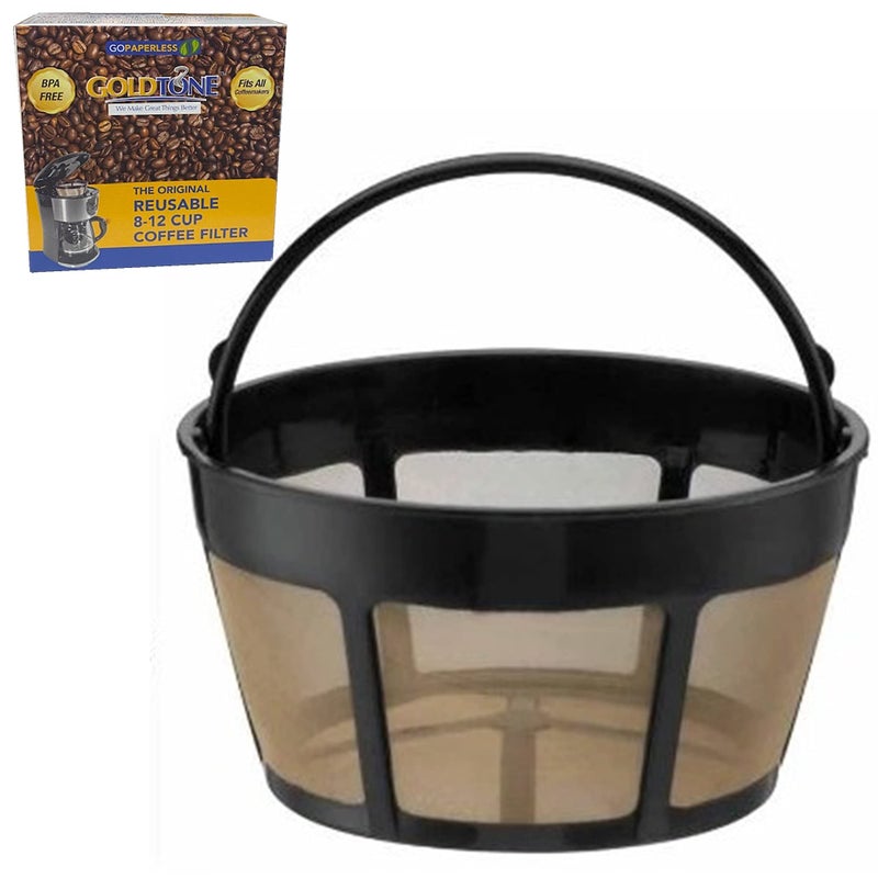 GOLDTONE Brand Reusable 812 Cup Basket Coffee Filter fits Cuisinart Coffee Makers and Brewers Replaces your GTFB Cuisinart Reusable Basket Coffee Filter BPA Free 1