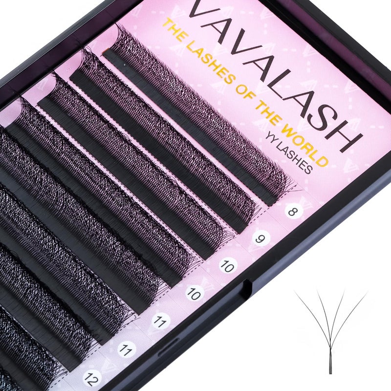 VAVALASH Wshaped Eyelash Extension 4D Premade Fans 007 D Curl Volume Lash Extensions Easy Fanning Lashes Matte Black Volume Premade W LashesW Shaped4D007D10mm - Image 3
