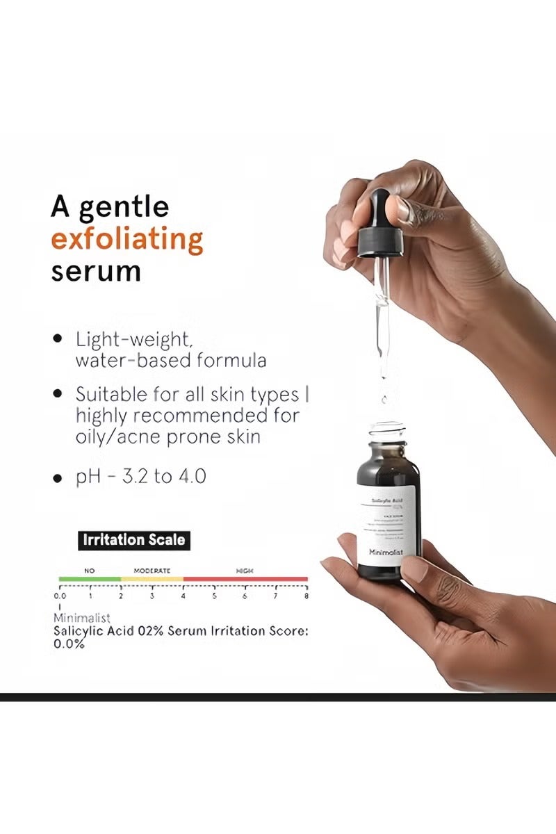 منيماليست الحد الأدنى 2 ٪ حامض الساليسيليك مصل للبشرة الدهنية ، حب الشباب ، الرؤوس السوداء والمسام المفتوحة | يقلل من الزيت الزائد والملمس الوعرة | مقشر BHA القائم على حب الشباب المعرضة أو البشرة الدهنية | 30 مل قم بزيارة المتجر البسيط - Image 4