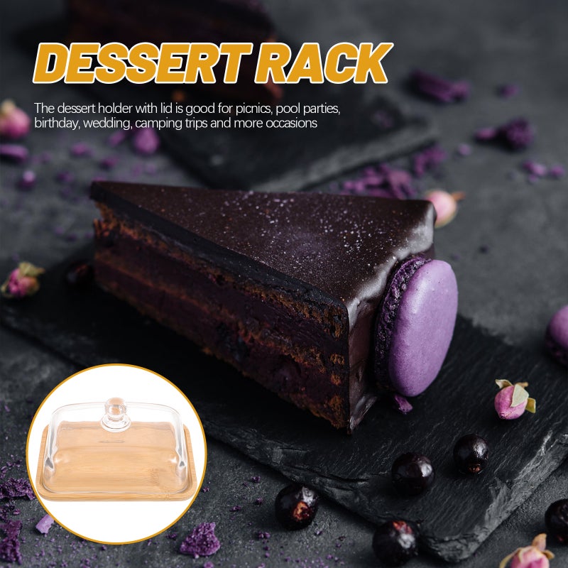 Cake Stand with Dome Cover Party Candy Cupcake Holder Dessert Display Stand for Wedding Birthday - Image 5