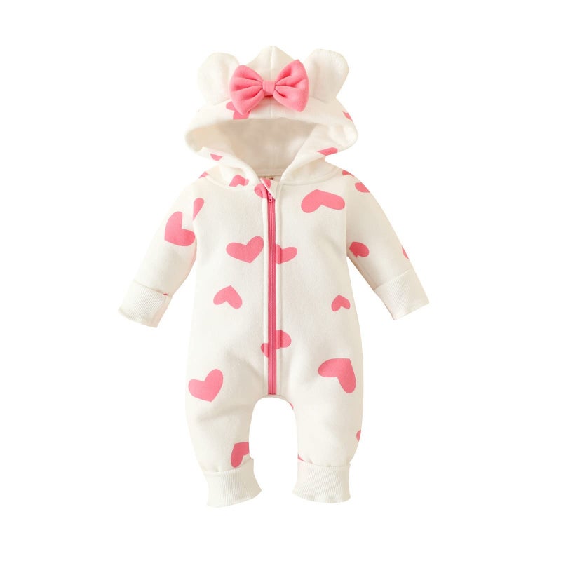 Infants and young children wear climbing suits, thermal hooded baby snowsuits (3-6 months) - Image 1
