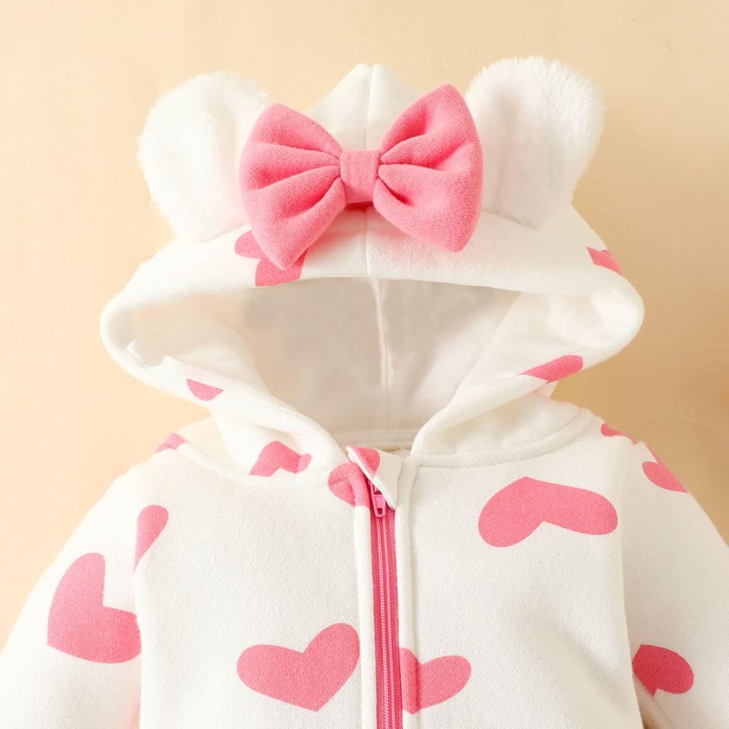Infants and young children wear climbing suits, thermal hooded baby snowsuits (3-6 months) - Image 5