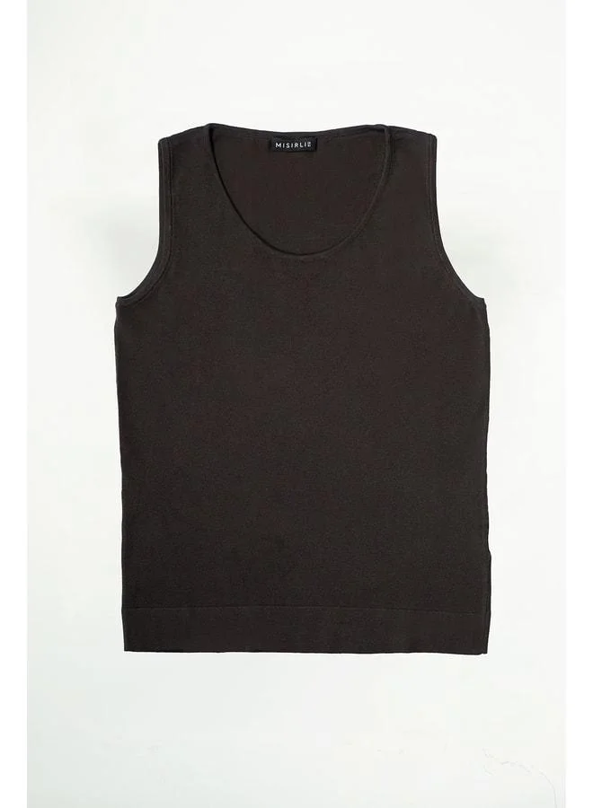 Mısırlı 1951 Brown Sleeveless V-Neck Women's Tank Top