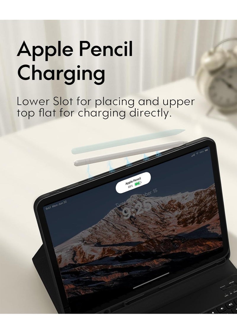 DUSALA iPad Pro 12.9 Case 2022(6th Gen)/2021(5th Gen) with Pencil Holder [Support iPad 2nd Pencil Charging/Pair],Trifold Stand Smart Case with Soft TPU Back,Auto Wake/Sleep - Image 3