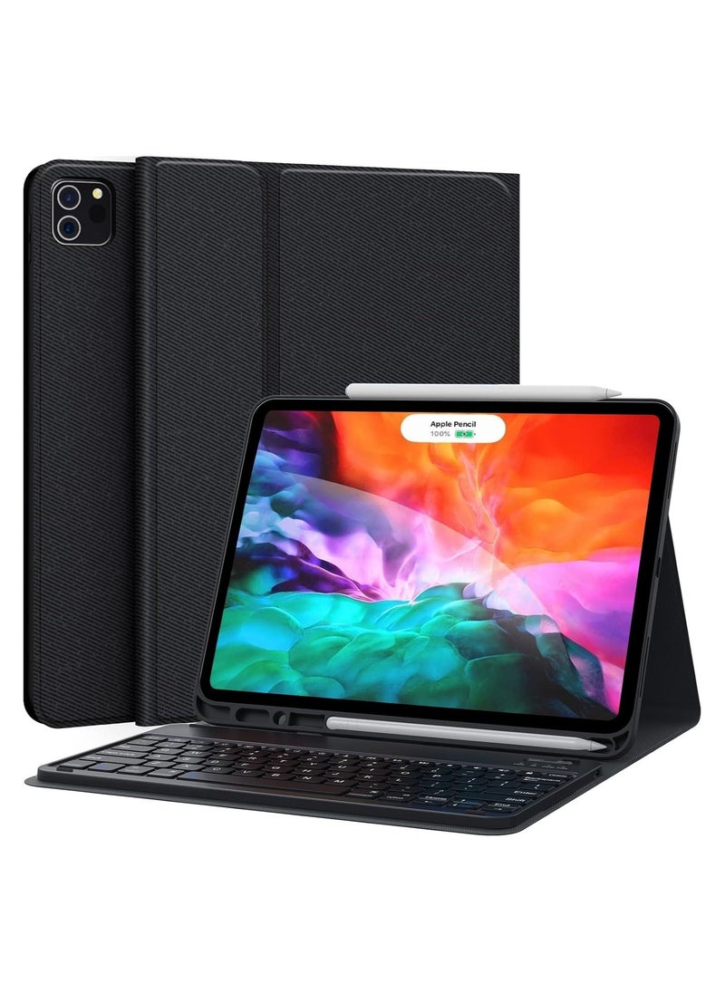 DUSALA iPad Pro 12.9 Case 2022(6th Gen)/2021(5th Gen) with Pencil Holder [Support iPad 2nd Pencil Charging/Pair],Trifold Stand Smart Case with Soft TPU Back,Auto Wake/Sleep - Image 4