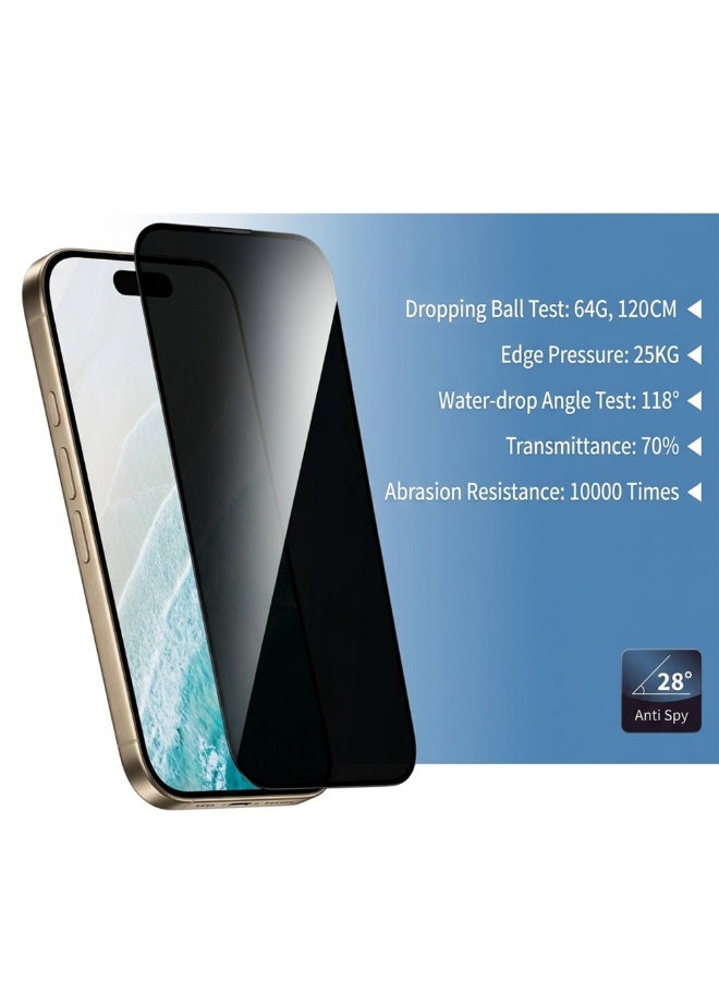 FIFTH ELEMENT GHOST Anti-Spy Privacy Tempered Glass Screen Protector for iPhone 17 Pro Max, 9H Side View Blocking Guard - Image 2