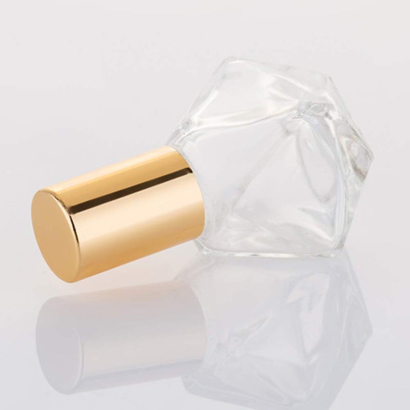 Furnido 5ml(1/6oz) Shaped Glass Roller Bottle For Essential Oils,Mini Glass Bottles With Stainless Steel Roller Balls,Gold Aluminum Caps Portable Roll-On Vial Aromatherapy Perfume Container-Pack of 6 - Image 5