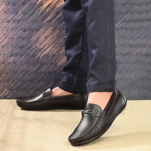 Centrino Loafer for Men | Stylish & Comfortable with Soft Cushioned Insole | Hand-Stitched Design for Trendy 6542-2_Brown_8 - Image 2