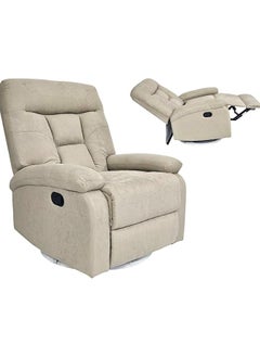مالتي هوم فيرنيتشر أفضل كرسي فردي 360 أريكة MH-03843 FABRIC Modern Rocker مريح صالة دوارة 360 درجة مع مقعد أريكة واحد كرسي غرفة المعيشة (بيج)  - Image 4