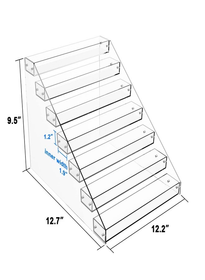 Homakover Tiered Spice Rack Acrylic, 7 Tier Clear Spice Rack Organizer for Cabinet, Vertical Spice Rack Shelf Durable Kitchen Seasoning Organizer for Countertop, Cabinet, Pantry, Kitchen Storage (7 Tier) - Image 2