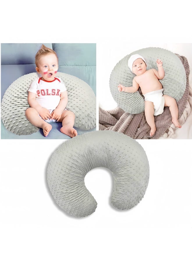 Lee Yon Baby Nursing Pillows for Breastfeeding, Multifunctional Ultra Soft Minky Feeding Support Pillow for Newborn, Grey - Image 2