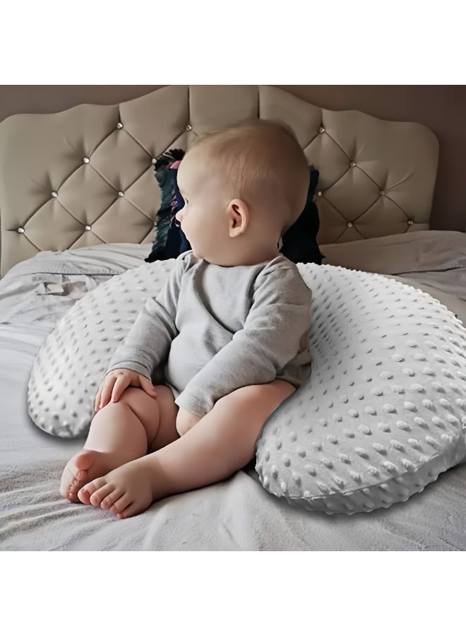 Lee Yon Baby Nursing Pillows for Breastfeeding, Multifunctional Ultra Soft Minky Feeding Support Pillow for Newborn, Grey - Image 4