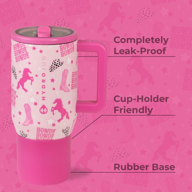 HydroJug Kids - 20 oz Insulated Kids Water Bottle with Flip Straw & Handle | Leak-Proof & Durable | Perfect for School, Sports, Lunch, Travel & Camp, Cowgirl - Image 2