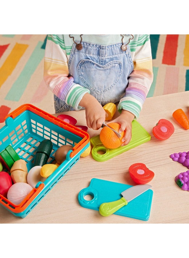BATTAT Play Food For Toddlers With Farmers Market Basket And Chopping Board Toy Food For Kids Kitchen And Pretend Play For Ages 3+ (37 Pcs) - Image 5