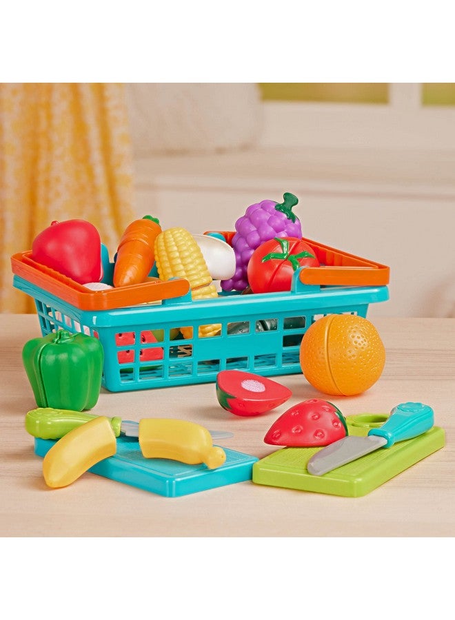 BATTAT Play Food For Toddlers With Farmers Market Basket And Chopping Board Toy Food For Kids Kitchen And Pretend Play For Ages 3+ (37 Pcs) - Image 4