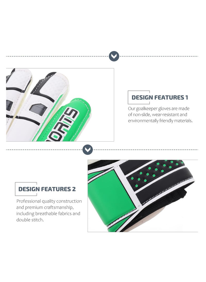 KASTWAVE Children Football Gloves, Kids Youth Football Soccer Goalkeeper Goalie Training Gloves Gear with Strong Grips Palms, Soccer Goalie Goalkeeper Gloves for Kids Boys Children (6# Black) - Image 4