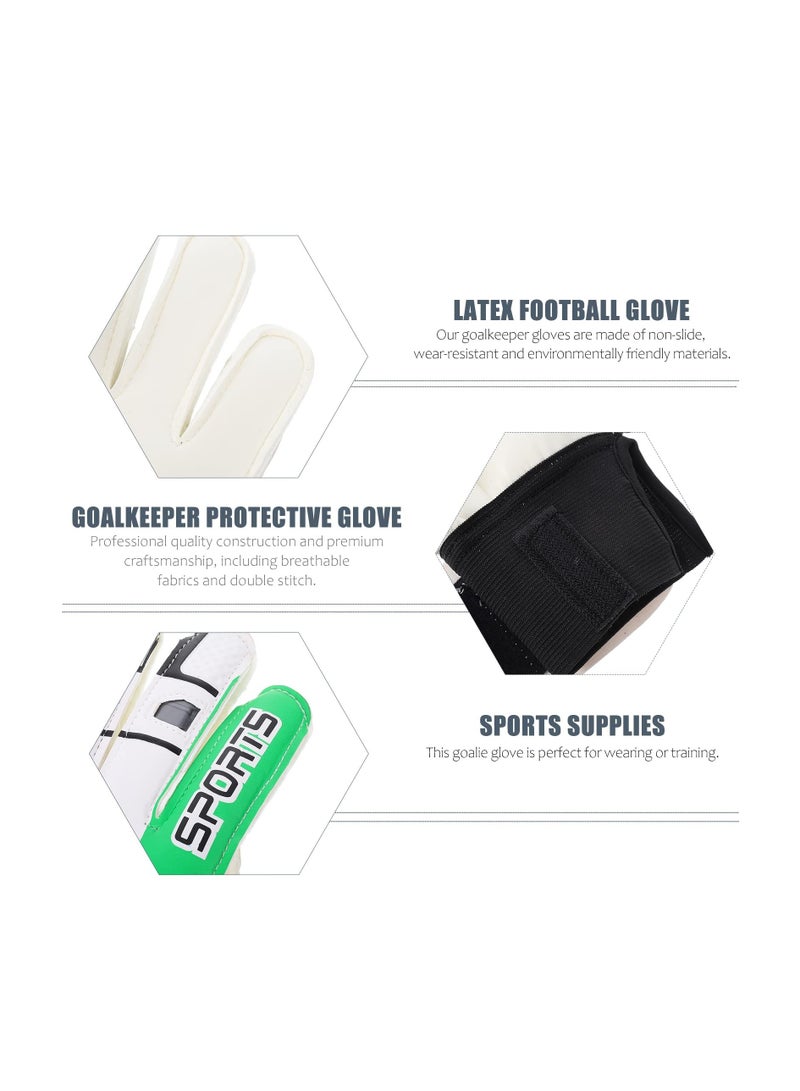 KASTWAVE Children Football Gloves, Kids Youth Football Soccer Goalkeeper Goalie Training Gloves Gear with Strong Grips Palms, Soccer Goalie Goalkeeper Gloves for Kids Boys Children (6# Black) - Image 2