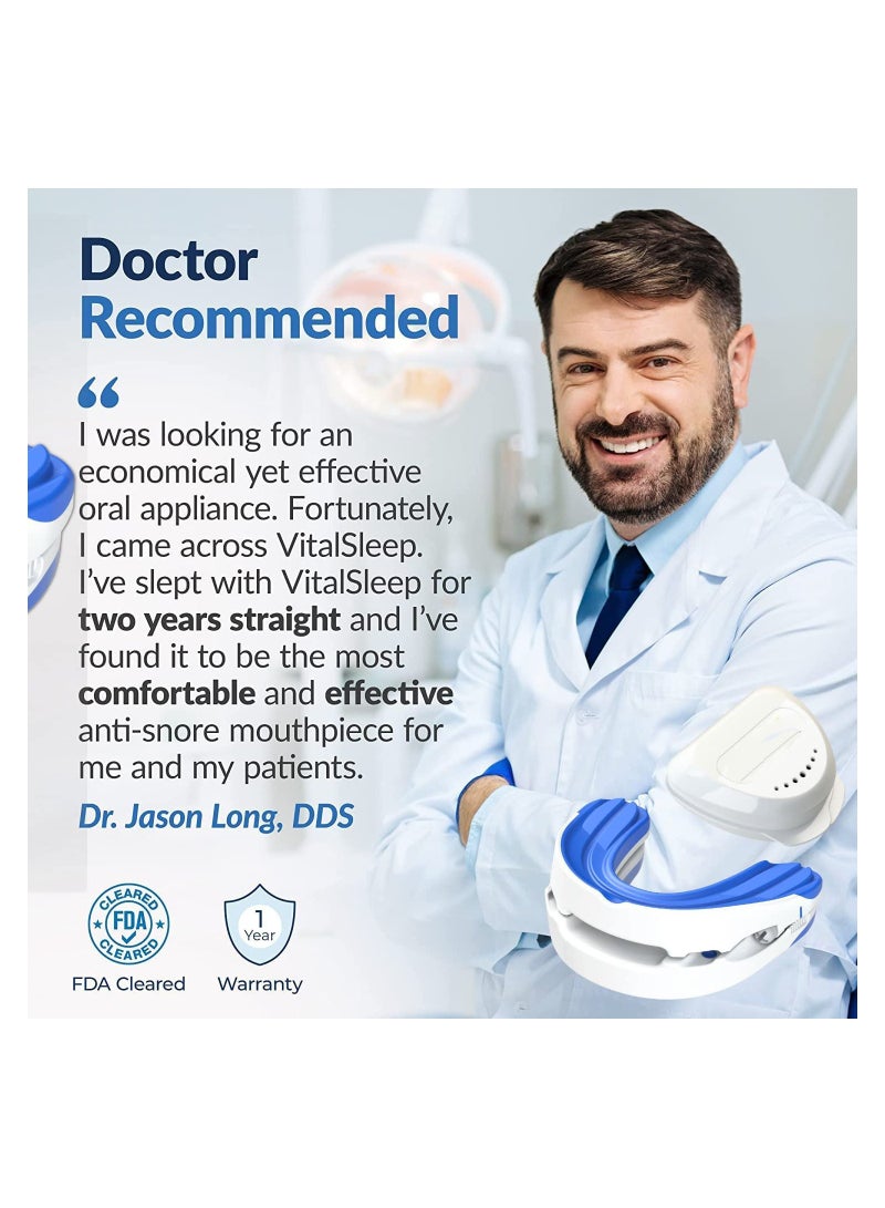 Zikra جهاز مضاد للشخير، جهاز فم قابل للتعديل من السيليكون، يساعد على النوم ليلاً، يمنع الشخير، جهاز مضاد لطحن الأسنان (حجم قياسي) - Image 3