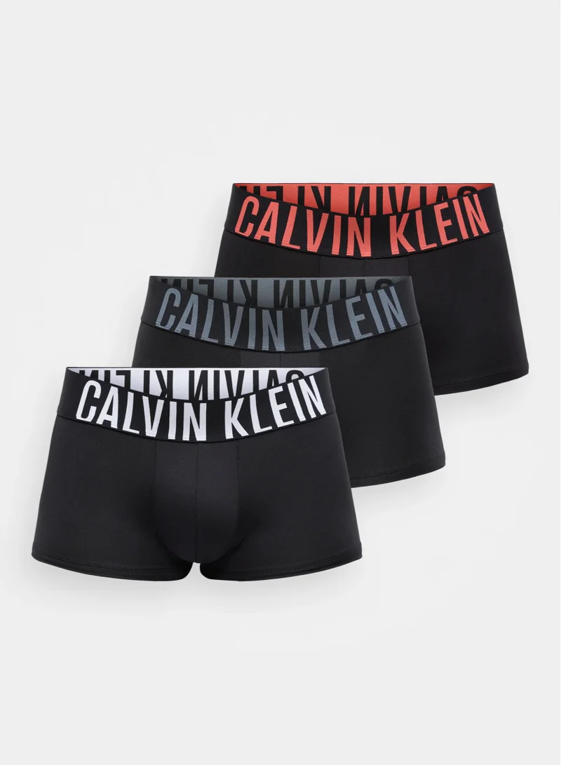كالفن كلاين 3 Pack Low Rise Trunks - Icon Cotton Stretch