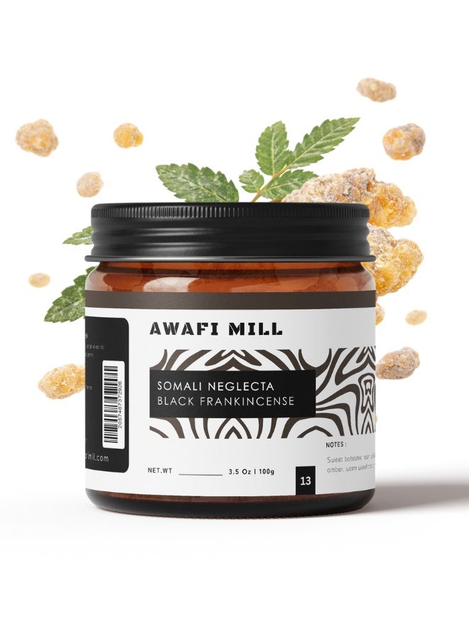 أباميك راتنج بخور اللبان الأسود الصومالي من أوافي ميل، 100 غرام (3.5 أونصة) | دموع اللبان الداكنة للفحم والمباخر الكهربائية - Image 1