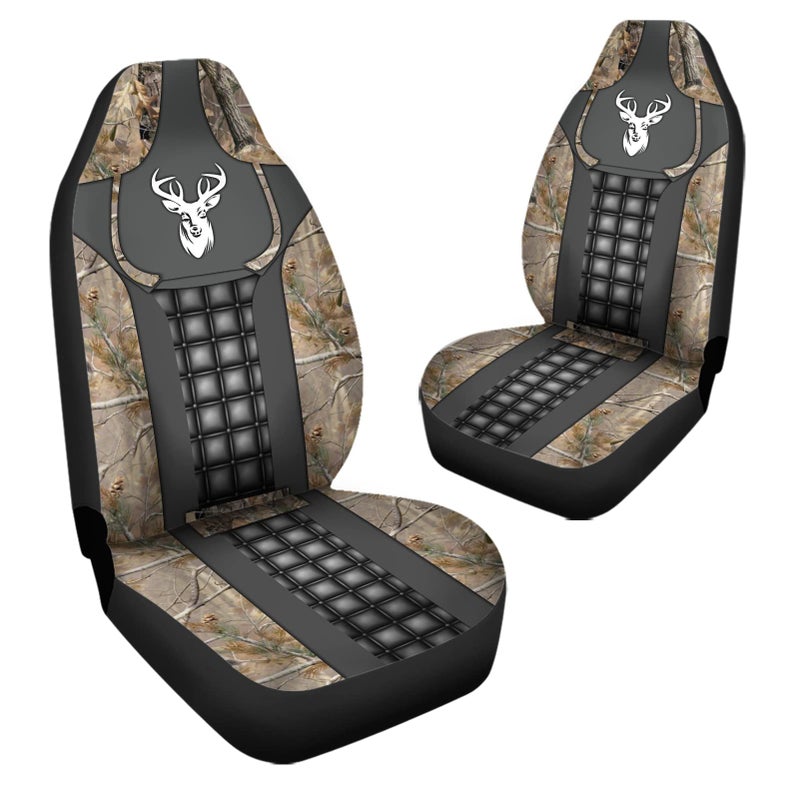 Howilath Forest Deer Pattern Front Seat Cover 2 Pcs, Universal Vehicle Seat Protector Mat Covers, Fit Most Cars, Sedan, SUV, Van Truck - Image 4