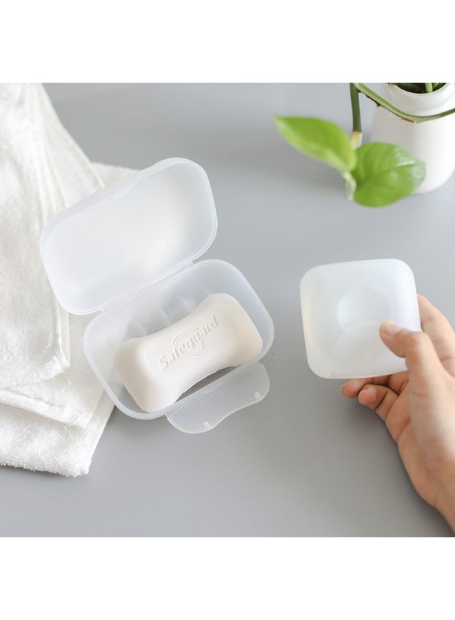 Jajalin Portable Travel Soap Box With Lid, Lockable Handmade Soap Container, Plastic Soap Dispenser, White - Image 2