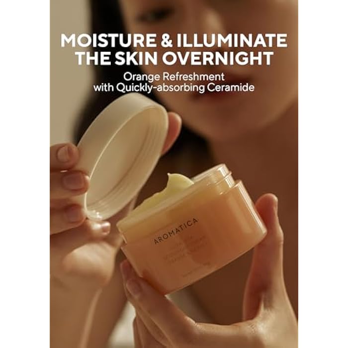 AROMATICA Glow Vita Goodnight Cream Orange & Neroli - Night Cream Moisturizer for Face & Neck | Anti Aging Wrinkle Cream with Vitamin C, 5% Niacinamide (3.1fl oz/90g) - Image 2