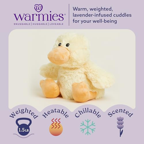 warmies Microwavable & Weighted Stuffed Animals, Duck - Heated Stuffed Animal Plushie for Warmth & Comfort - Cute Soft Plush Toys for Adults & Children (Boys, Girls, Babies & Toddlers) - Image 2