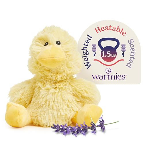 warmies Microwavable & Weighted Stuffed Animals, Duck - Heated Stuffed Animal Plushie for Warmth & Comfort - Cute Soft Plush Toys for Adults & Children (Boys, Girls, Babies & Toddlers) - Image 1