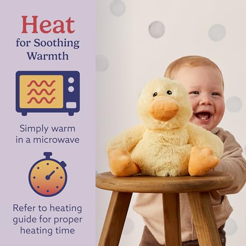 warmies Microwavable & Weighted Stuffed Animals, Duck - Heated Stuffed Animal Plushie for Warmth & Comfort - Cute Soft Plush Toys for Adults & Children (Boys, Girls, Babies & Toddlers) - Image 4