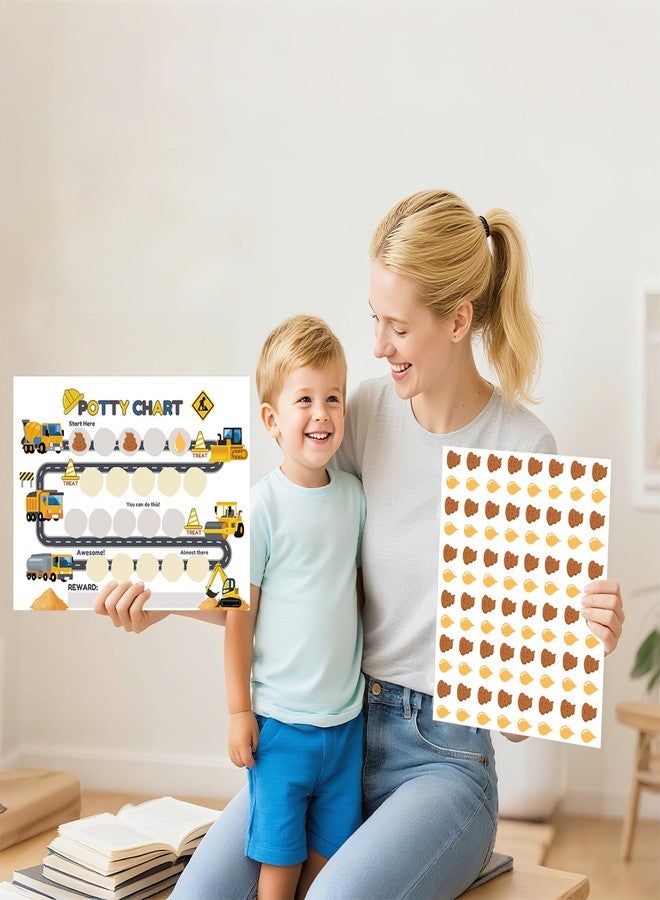 Boqon 15 Pcs Potty Chart for Toddlers Boys, Truck Themed Potty Training Chart for Toddlers Boys Self-Adhesive Poop Stickers Reward Charts for Toddler Kids (Potty15) - Image 3