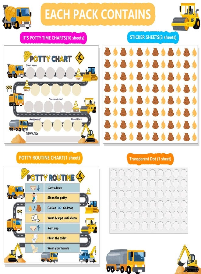 Boqon 15 Pcs Potty Chart for Toddlers Boys, Truck Themed Potty Training Chart for Toddlers Boys Self-Adhesive Poop Stickers Reward Charts for Toddler Kids (Potty15) - Image 5