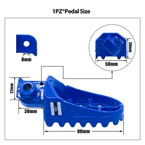 1PZ AP1-Y01 دعامة قدم ألومنيوم زرقاء بديلة لدراجات هوندا XR50R CRF50 CRF70 CRF80 CRF100F ياماها PW50 PW80 TW200 TTR90 TTR90E موتوكروس - Image 2