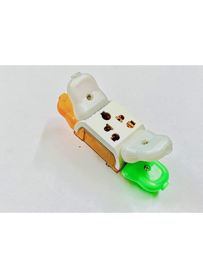 HI PLASST PINS N PLUGS HiPlasst 3pin Multiplug Socket Adapter Pack of 20 5 Way MultiPlug for 2pin 3pin Plug Tops USA to India Converter Plug  - Image 3