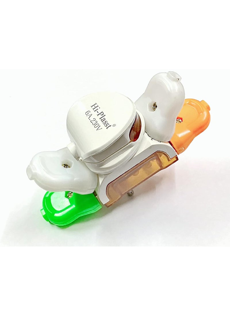 HI PLASST PINS N PLUGS HiPlasst 3pin Multiplug Socket Adapter Pack of 20 5 Way MultiPlug for 2pin 3pin Plug Tops USA to India Converter Plug  - Image 4