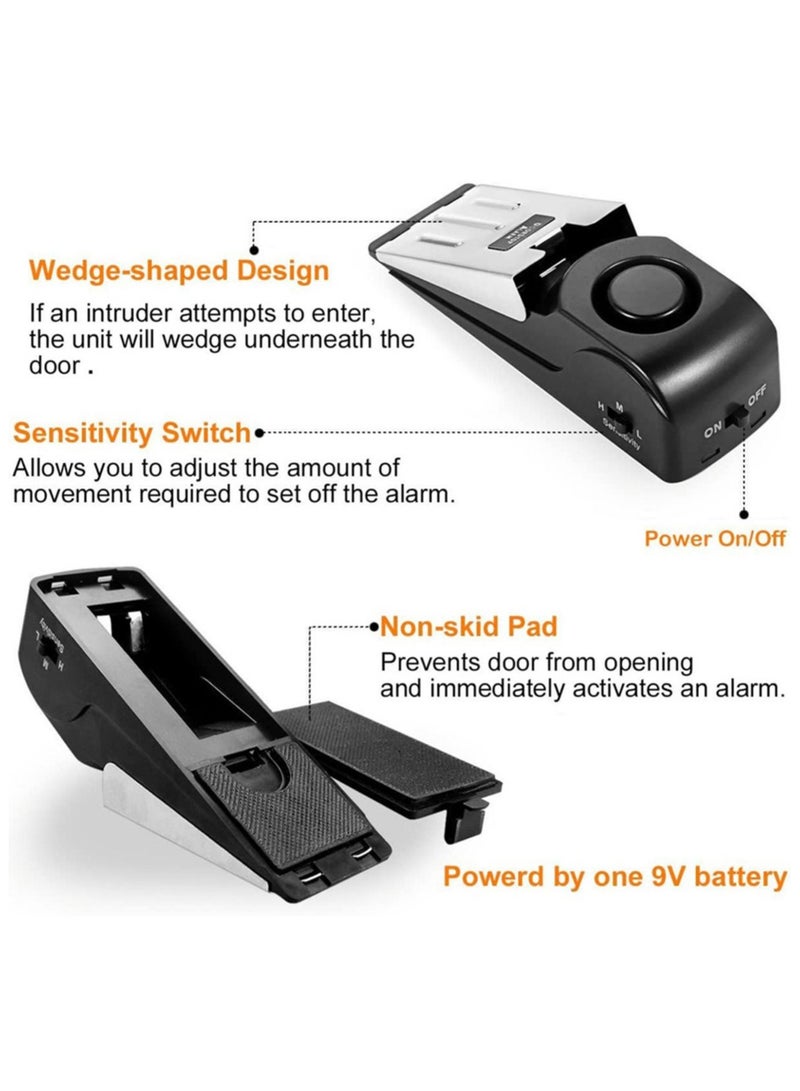 door Stop Alarm, Door Stopper with 120DB Security Alarm, Floor Wedge Doorstop for Travel Apartment Home House  - Image 5