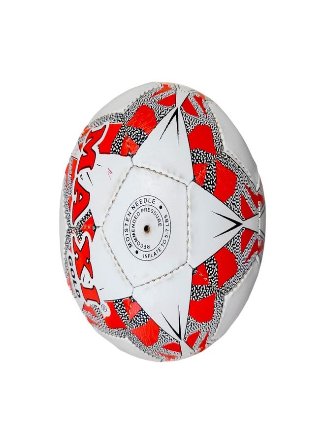 SBG Football Maxi Gold White, 32 Pannel Football, Hand Stitched with 2.5 ply Bladder Football for Soft and Wet Grounds, Match Football,Size-5 (Maxi Gold, White) - Image 4