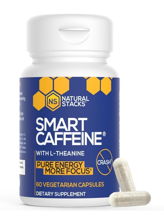 NATURAL STACKS كافيين ذكي مع L-theanine لطاقة مركزة بدون توتر أو انهيار - 60 كبسولة - Image 2