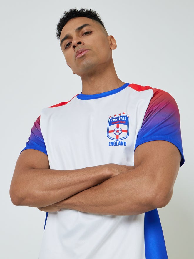 Styli Active Men England Short Sleeve Jersey FIFA Football T-Shirt - Image 1