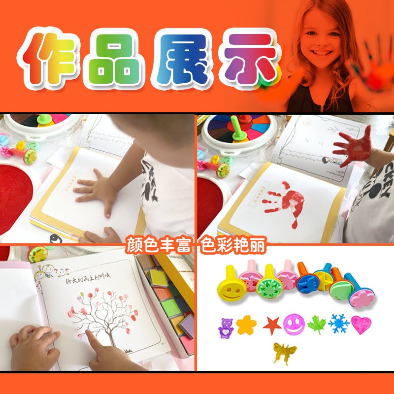 Children'S Washable Palm Ink Pad Kindergarten Finger Painting Ink Pad Fingerprint Painting Colorful Ink Pad - Image 5