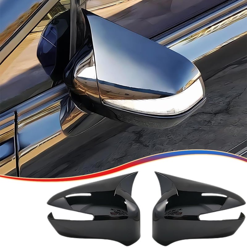 MUXEE 2Pcs New Rear View Mirror Outside Housing Wing Mirror Cover Cap for Honda CIVIC 20062011 ABS Bright Black Sport Interior Accessories mirror cover with turn signalNOT FIT Civic Coupe models
