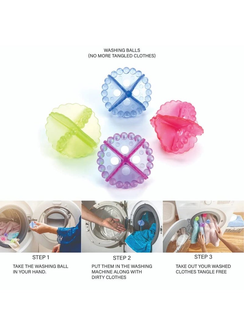1st Choice Products 1st Choice Reusable Dryer Balls Laundry Balls for Washing Machine Solid Colorful Machine Washing Ball Plastic Tumber Dryer Balls Decontamination AntiWinding Washing Machine Balls 4pcs Transparent  - Image 5