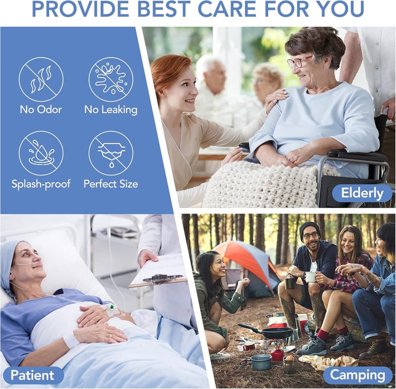 Medustry Commode Liners with Super Absorbent Pads - 60 Pack Disposable Bedside Commode Bags with Gel Pads, Individually Wrapped,Universal Fit, Leak-Proof for Adult Potty Chairs & Camping Toilets - Image 4