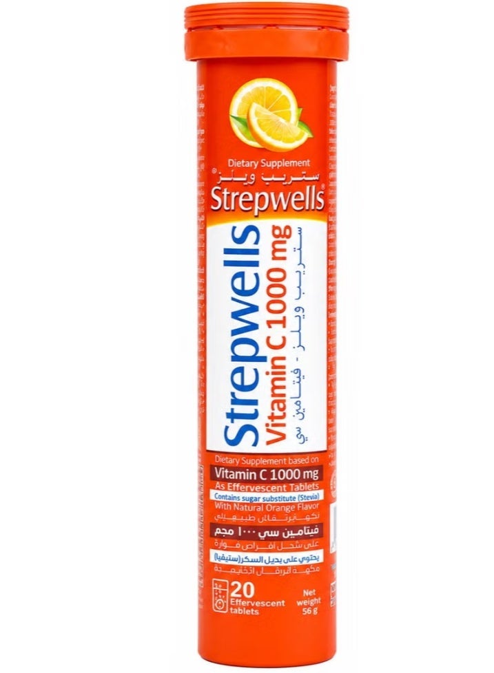 STREPWELLS VITAMIN C 1000MG 20 EFF TAB